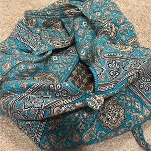 Vera Bradley Teal and Beige Paisley Bag